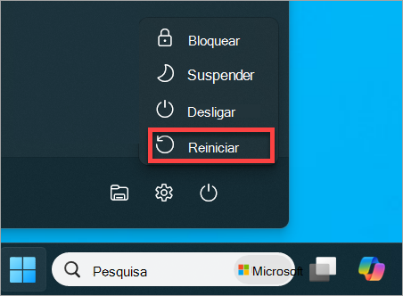Reinicie antes de chamar o suporte